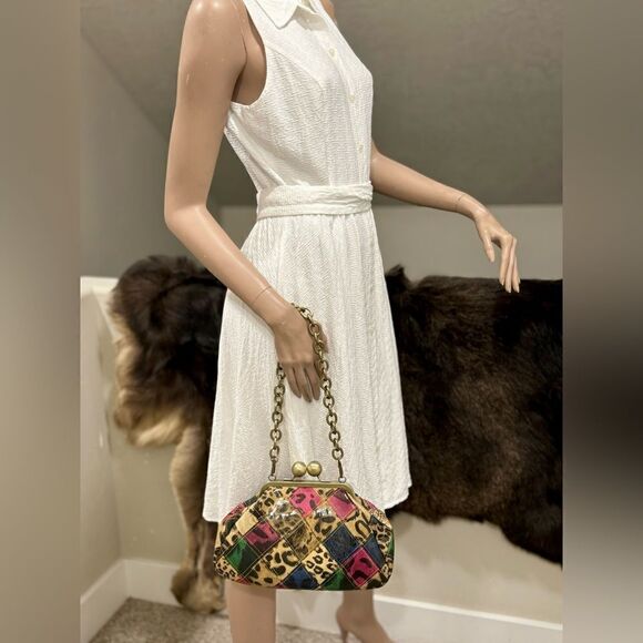 Unique Genuine Patent Leather Handmade Kisslock Purse/Shoulder Bag/Crossbody - Picture 6 of 16